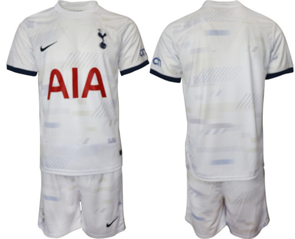 Men's Tottenham Hotspur Custom 2023/24 White Home Soccer Jersey Suit